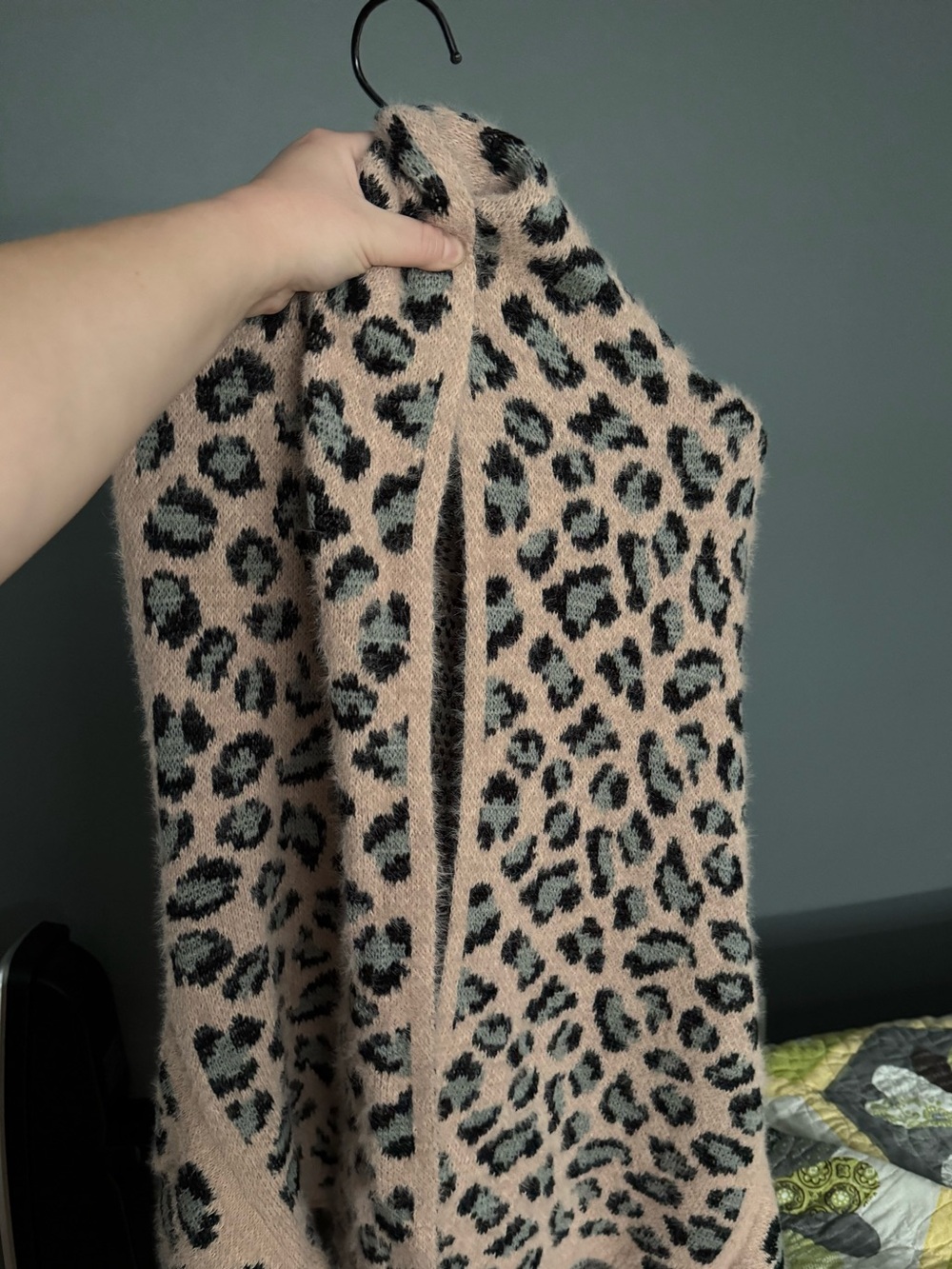 Coco + Carmen Pink and Black Leopard Cardigan